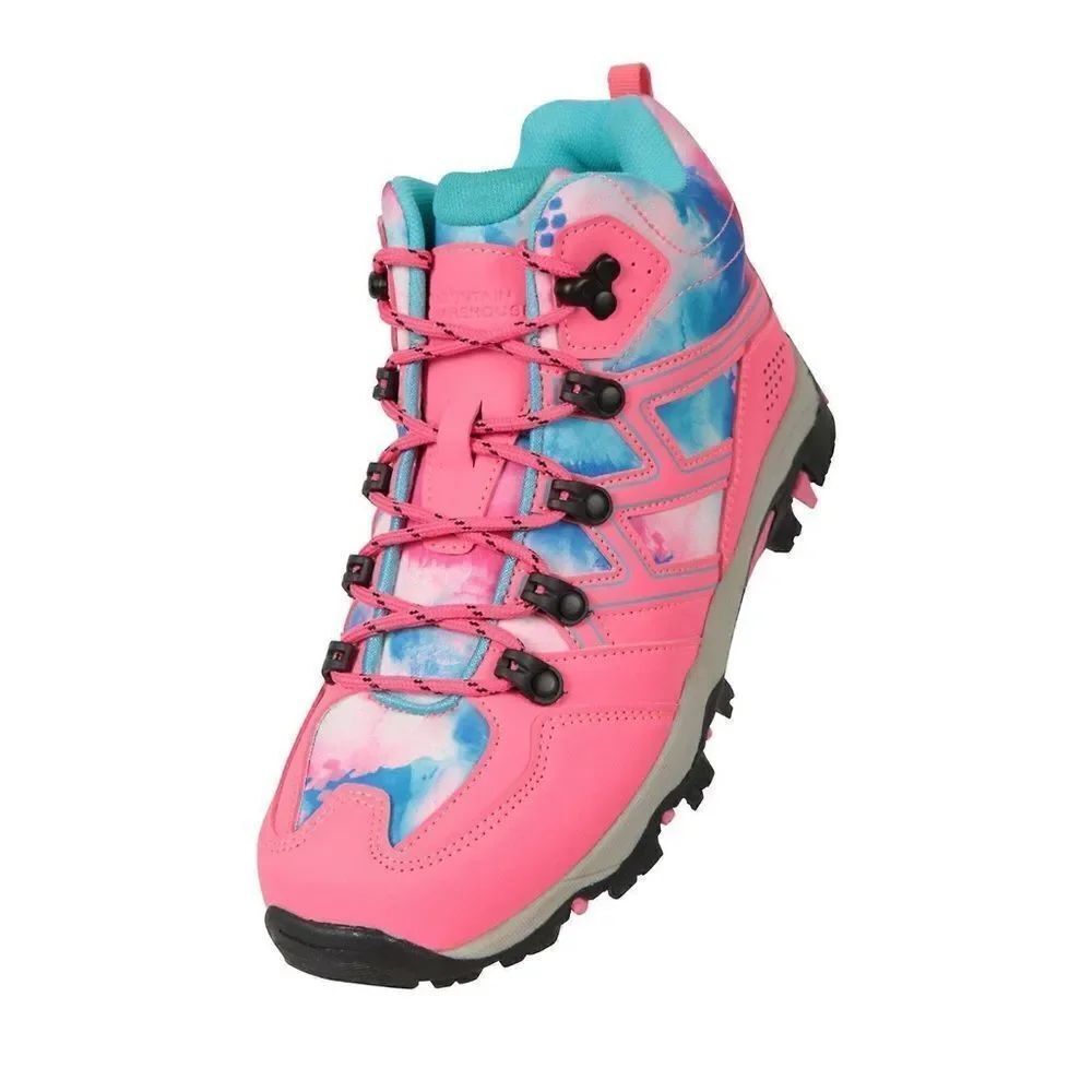 Mountain Warehouse Oscar Kids Waterproof Hiking Boots - Pink and Blue